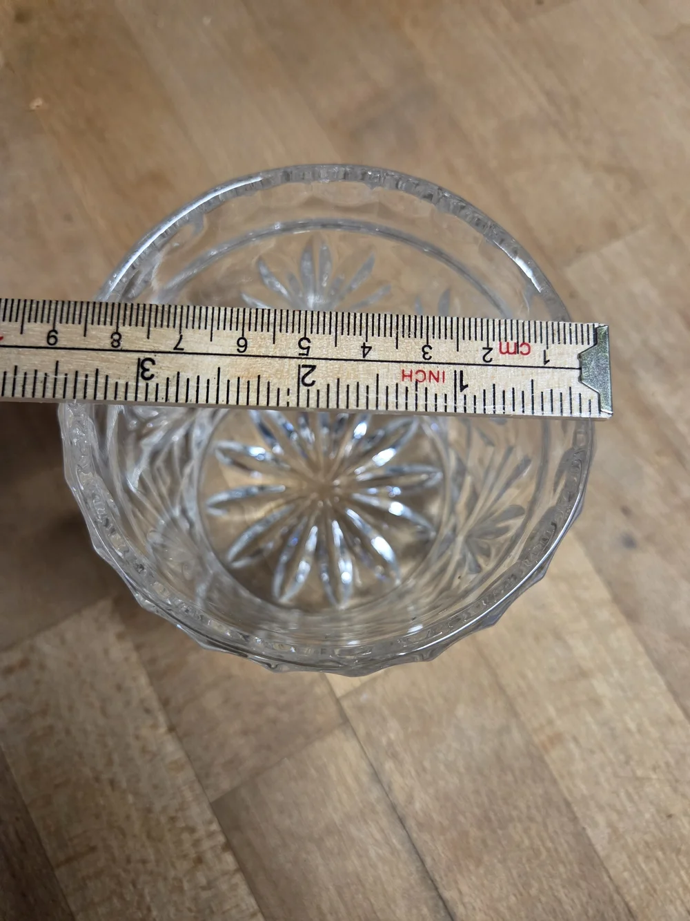 Vintage lead crystal cylinder container or small vase